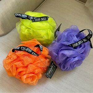 🧡 New COS BAR aspen for Target set of 3 shower mesh pouf loofah bath sponges
